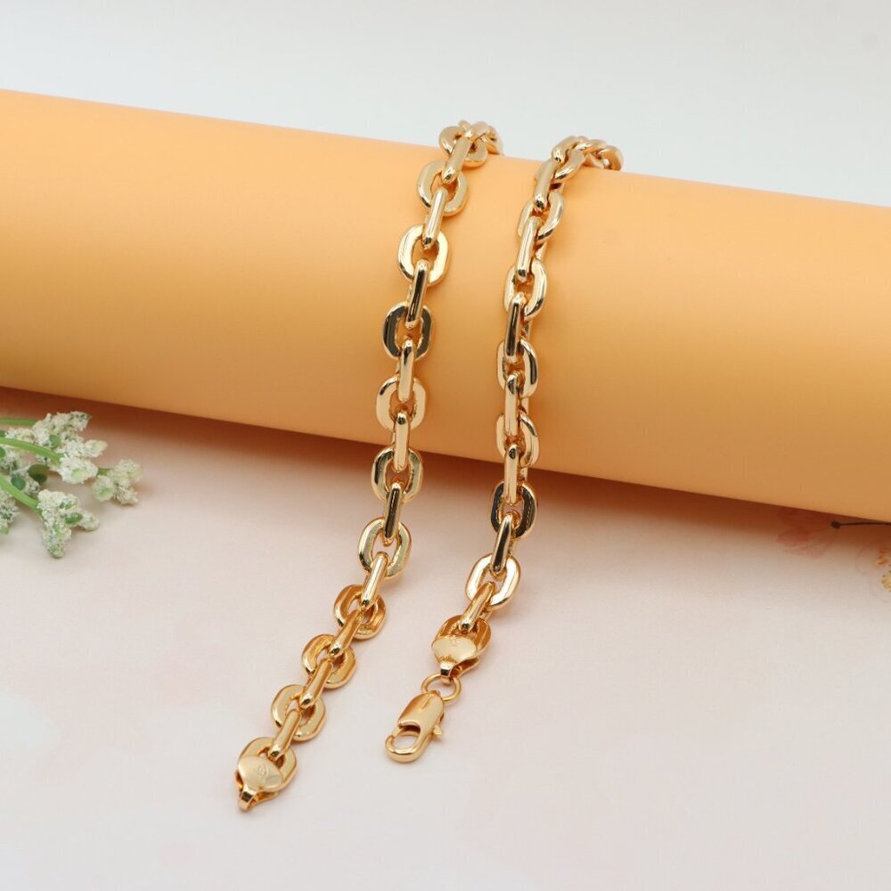 Bold Link Chain Rose Gold Necklace with Lobster Clasp, XPNL0228 - Picture 11 of 12